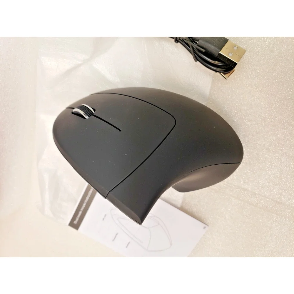 Dual-Mode Bluetooth & 2.4G Wireless Vertical Ergonomic Mouse – Black